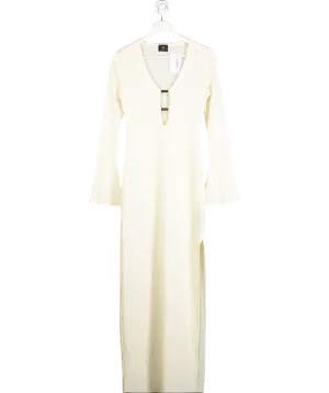 Ruched & Ready Cream Beach Please Maxi Dress UK S