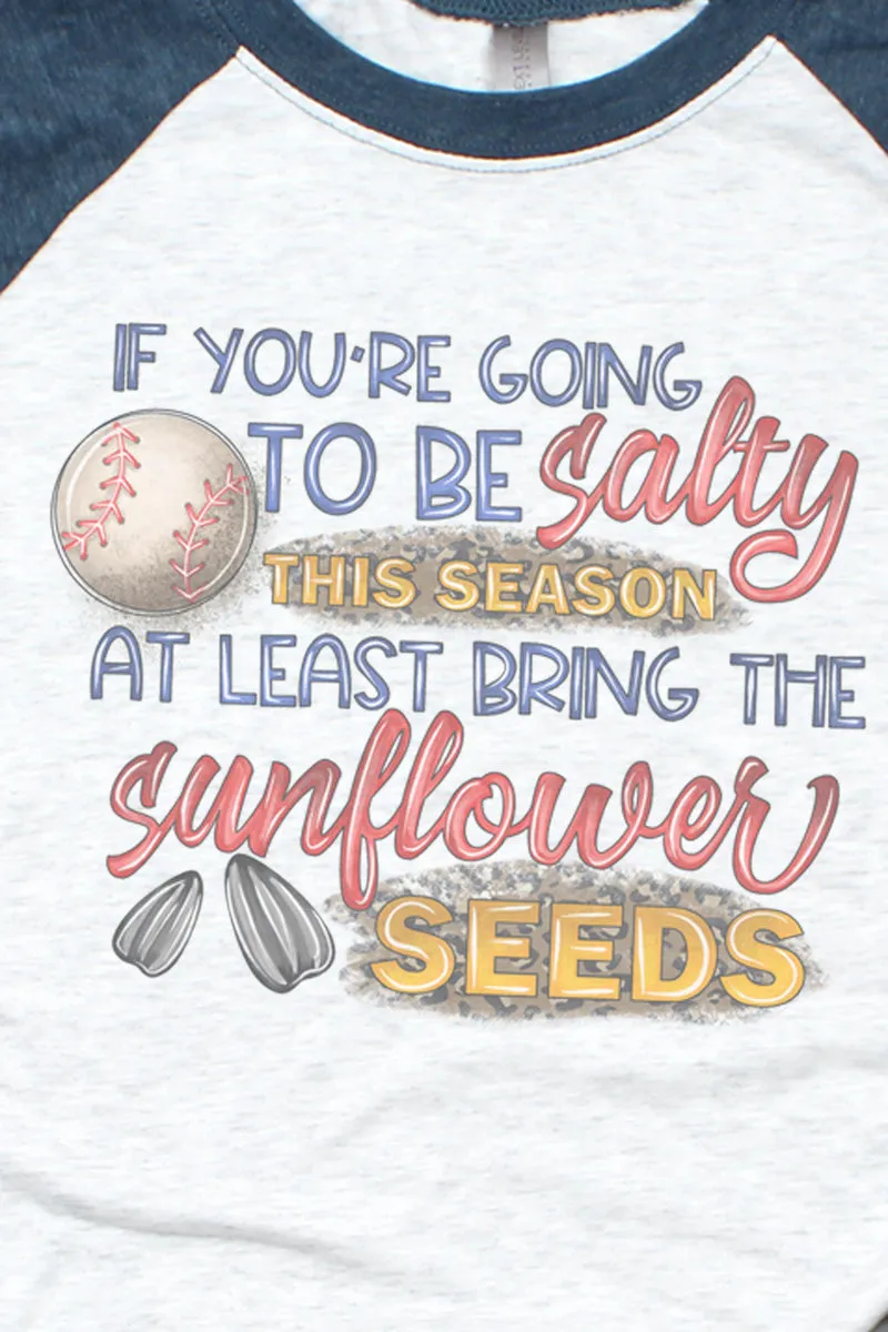 Salty Sunflower Seeds Baseball Tri-Blend Unisex 3/4 Raglan