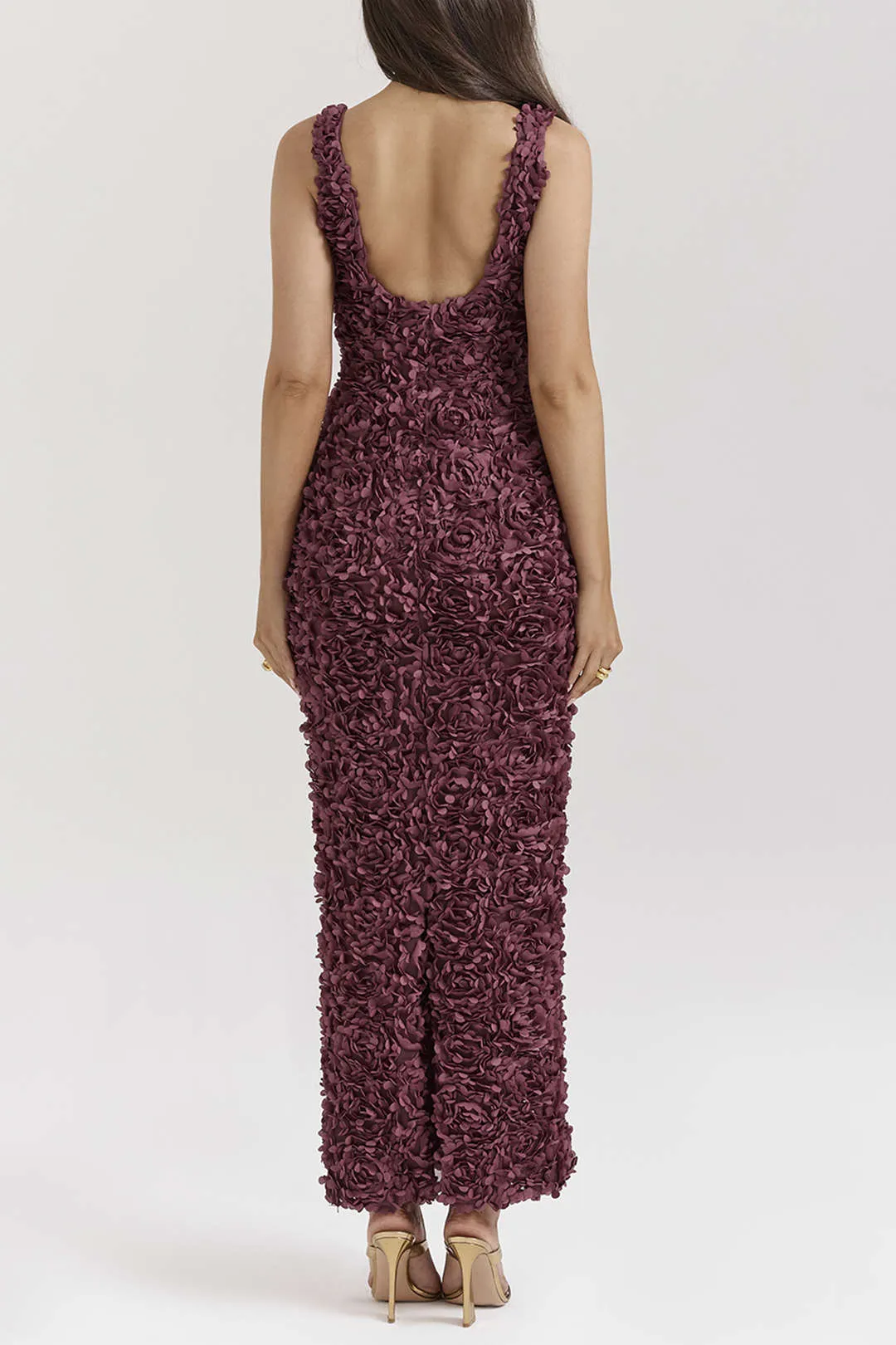 Sandy - Chic V neck with Slit Woman's Maxi Dress