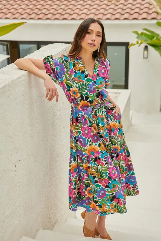Santa Elena Wynette Tiered Midi Dress