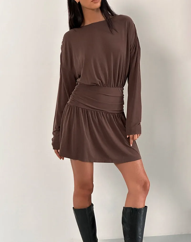 Sanuli Mini Dress In Bitter Chocolate