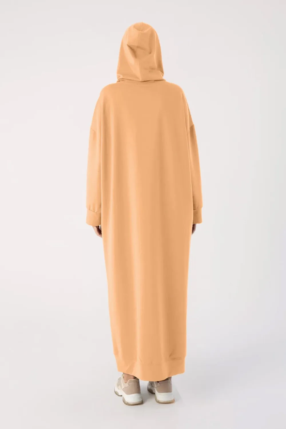 Sara Modest Hooded Chic Maxi Dress | Sunset