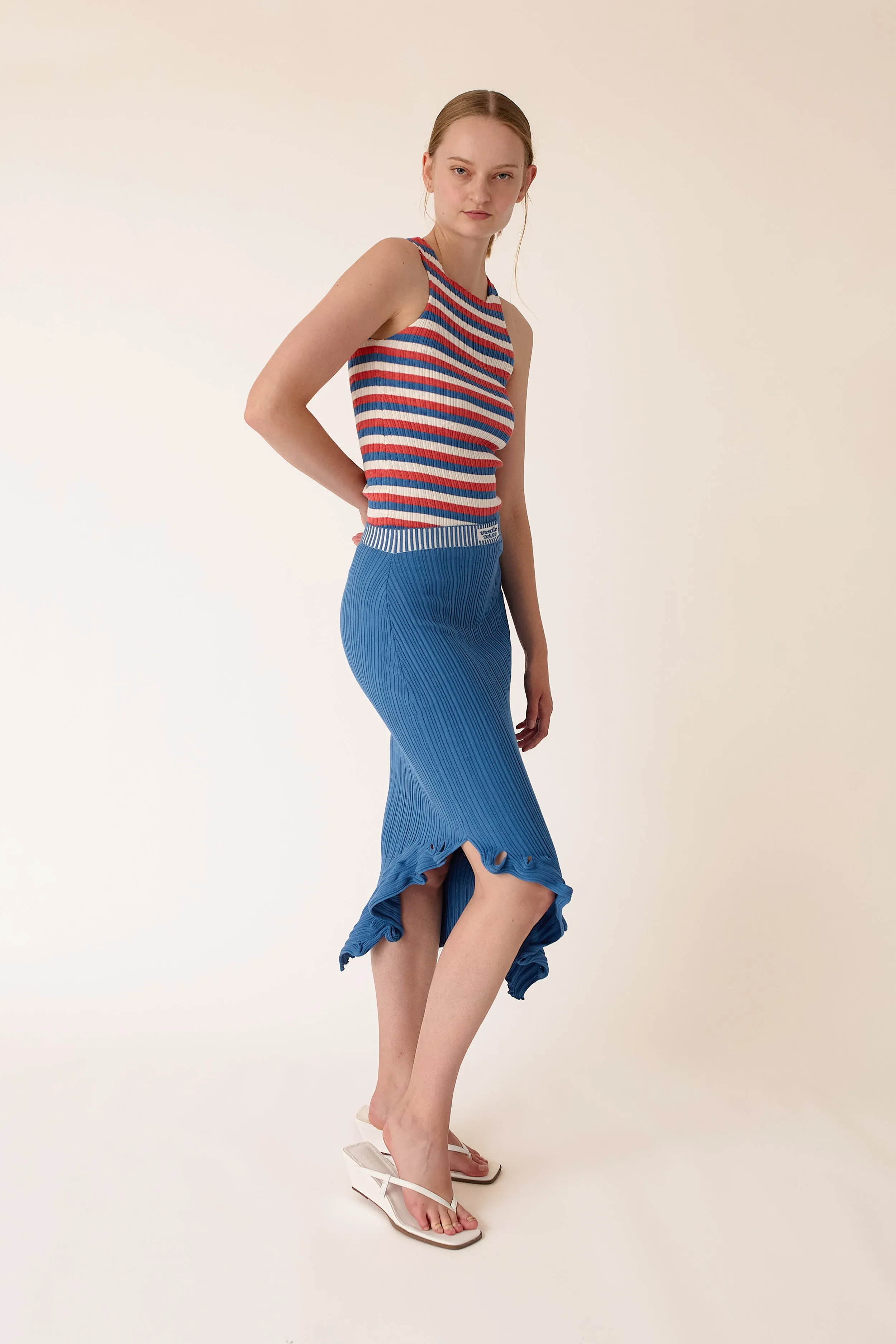 Scallop Rib Pencil Skirt