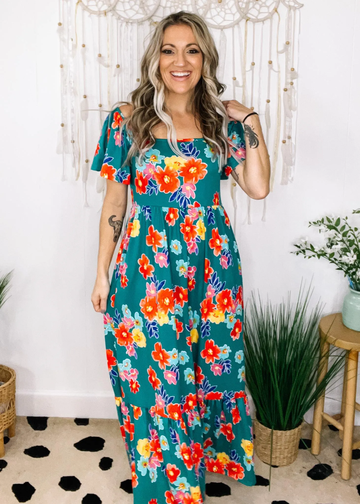 Scarlette Floral Flutter Sleeve Maxi