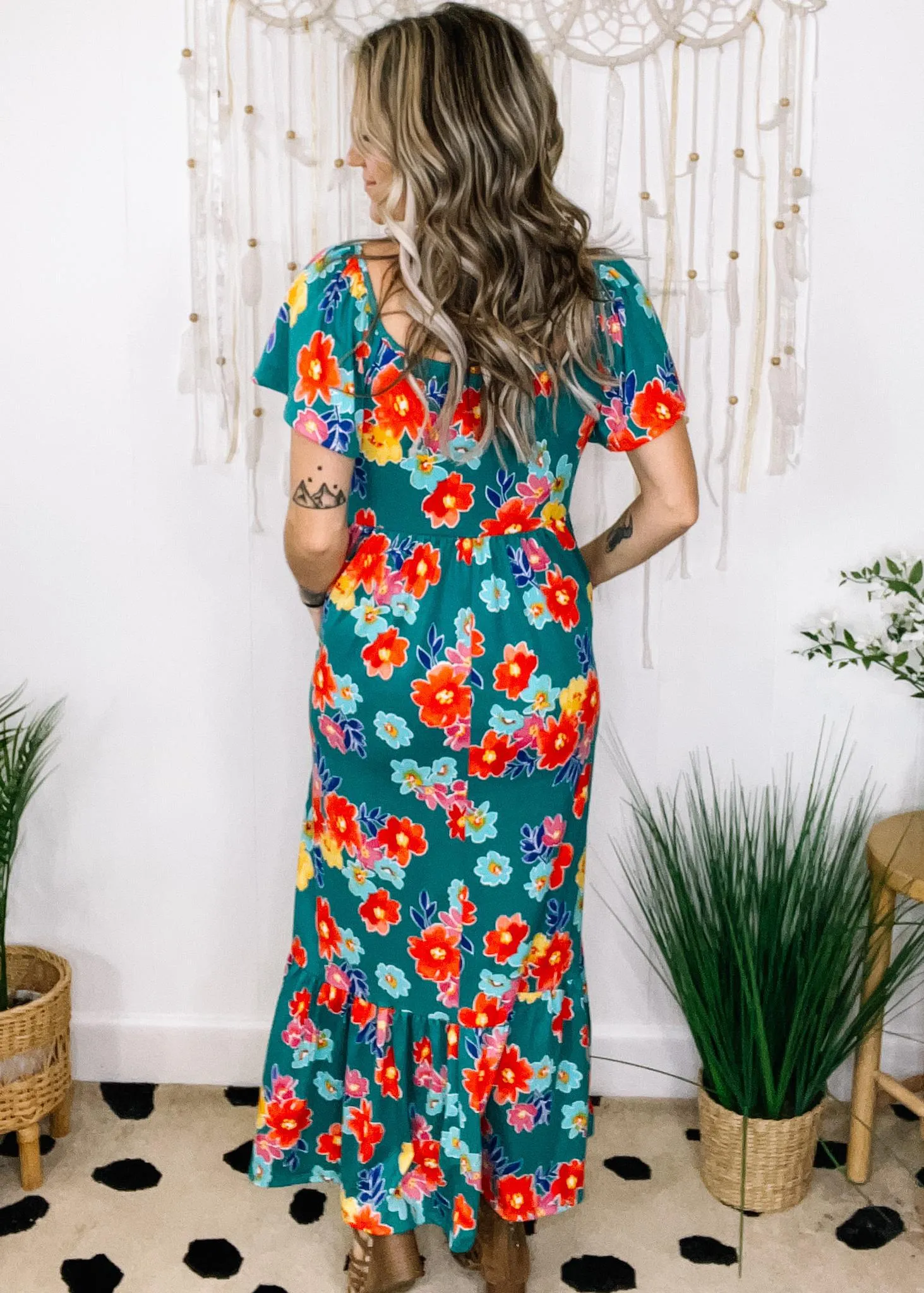 Scarlette Floral Flutter Sleeve Maxi