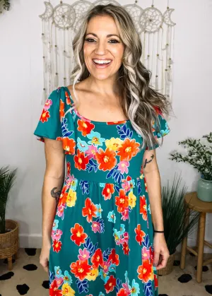 Scarlette Floral Flutter Sleeve Maxi
