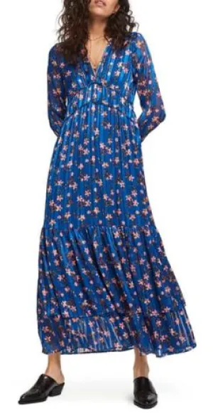 Scotch & Soda X-SMALL Floral Long Sleeve Maxi Dress