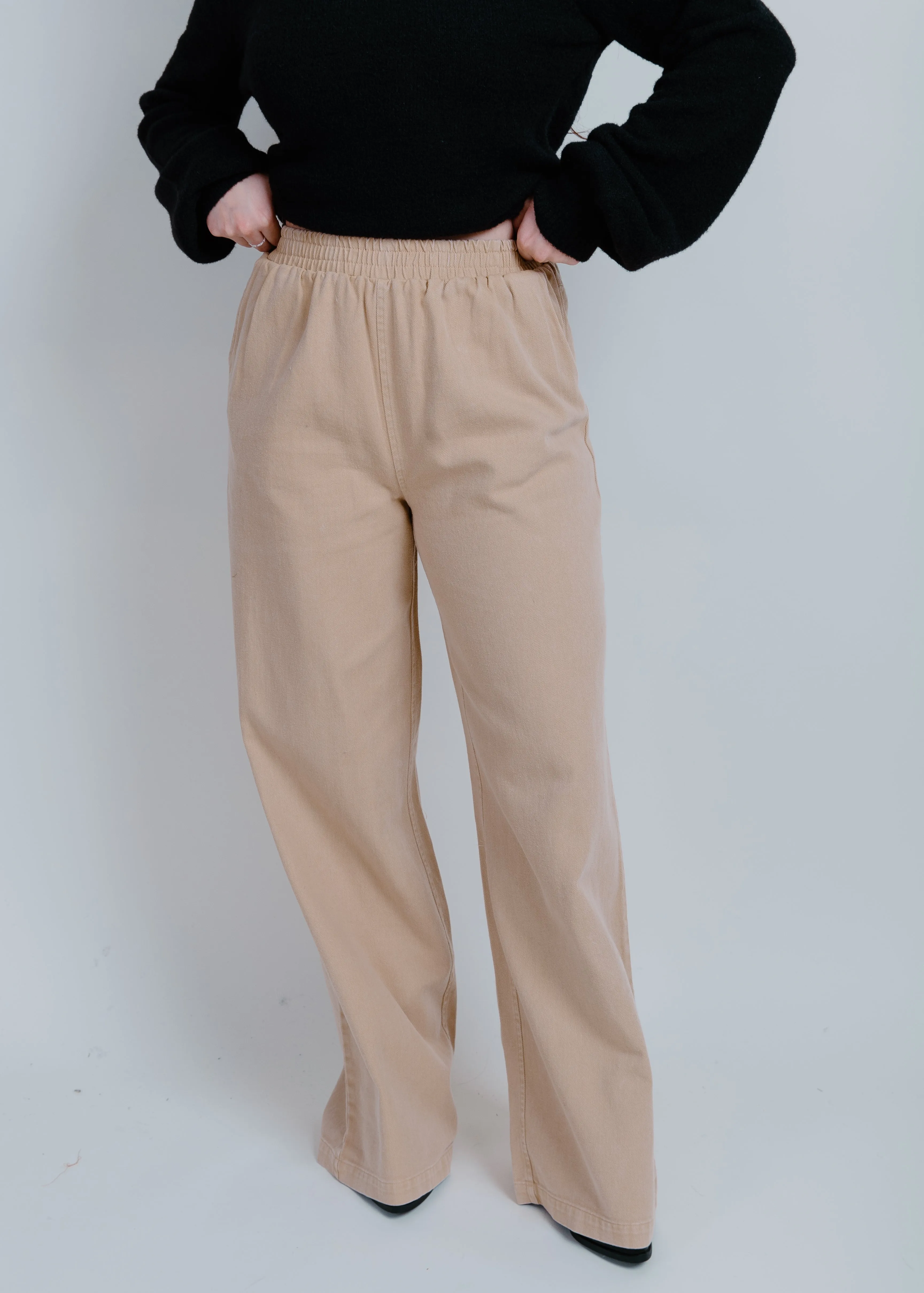 Scottie Wide Leg Pants - Taupe