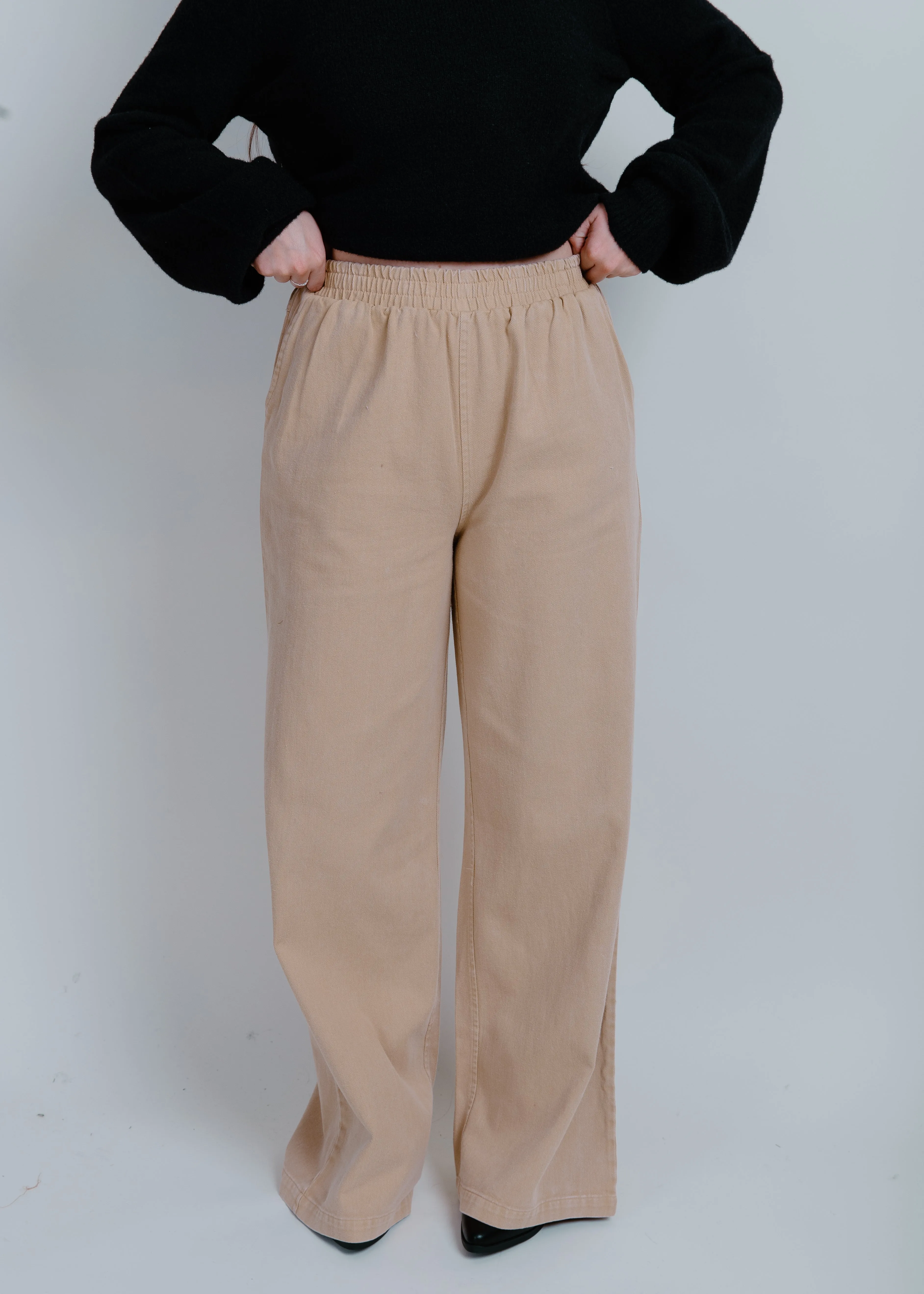 Scottie Wide Leg Pants - Taupe