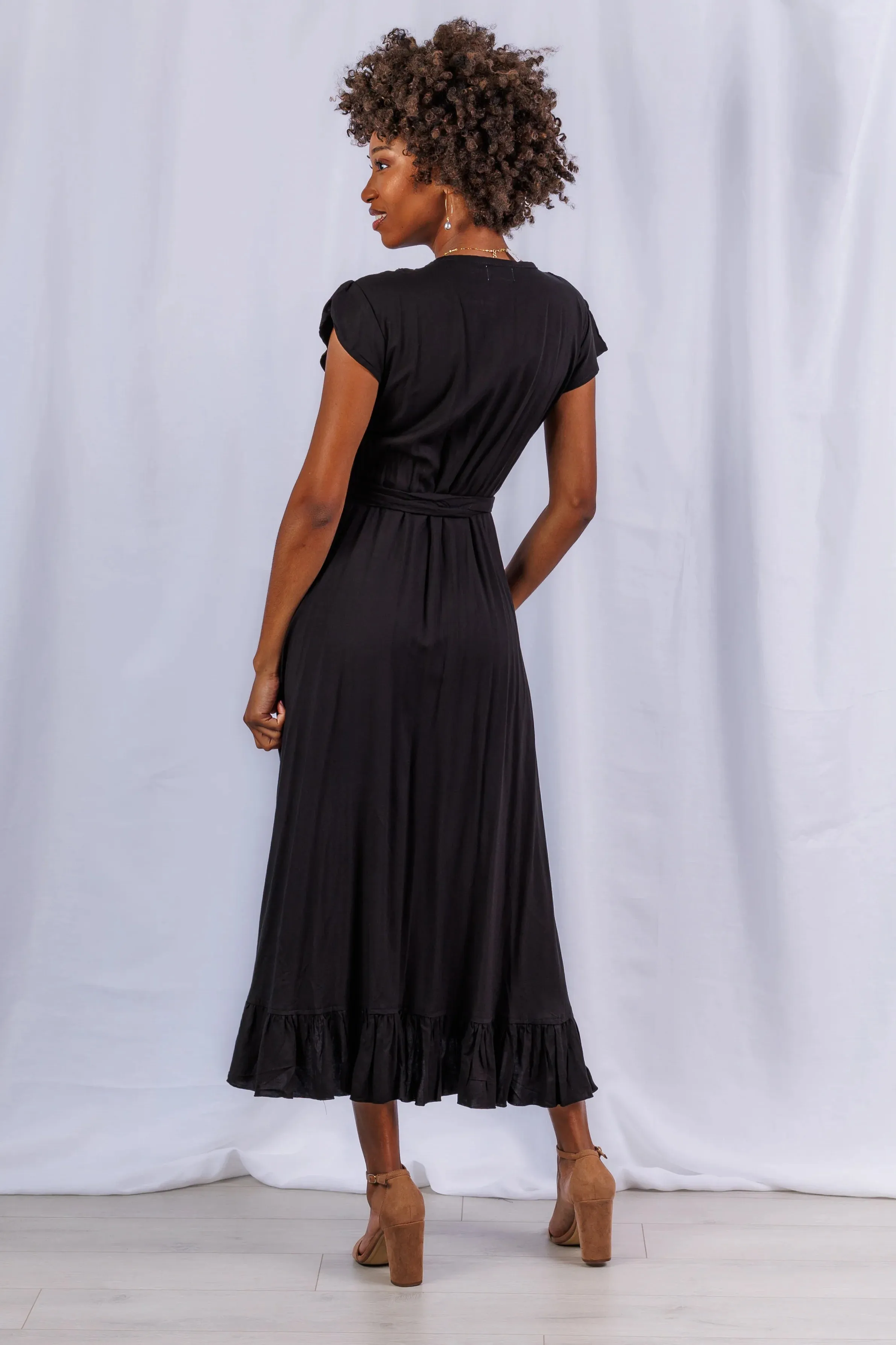 Sea Lustre Havana Maxi Wrap Dress Black