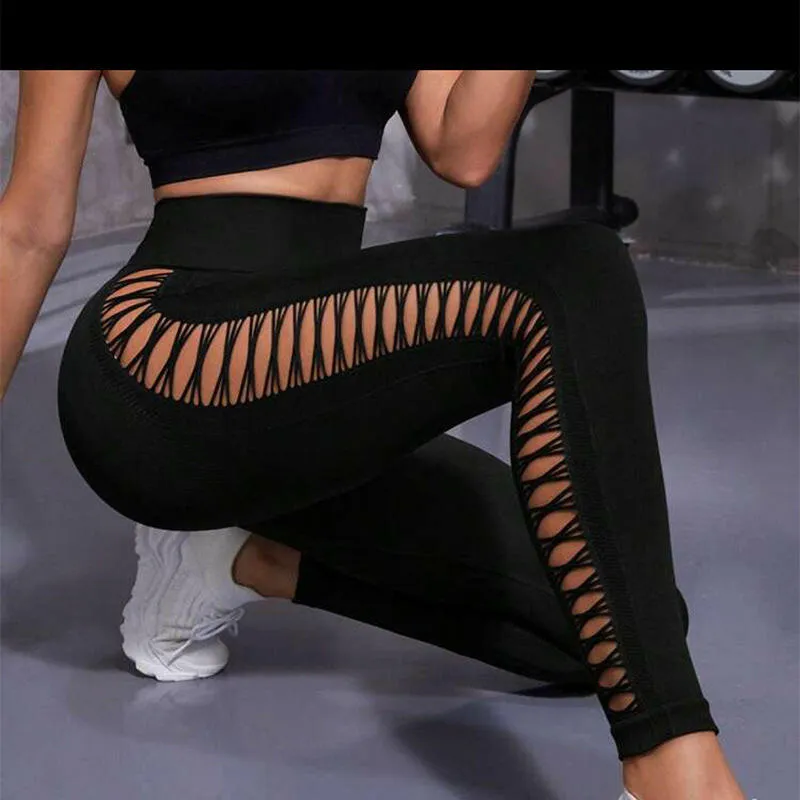 Seamless Hollow Tie Dye Leggings