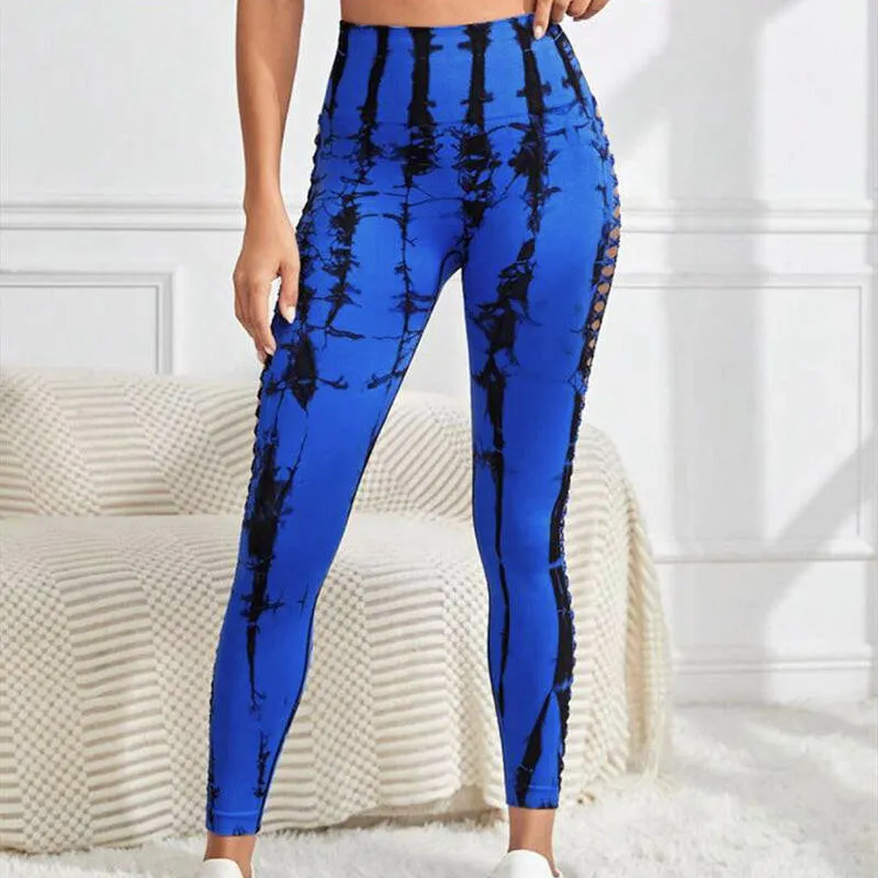 Seamless Hollow Tie Dye Leggings