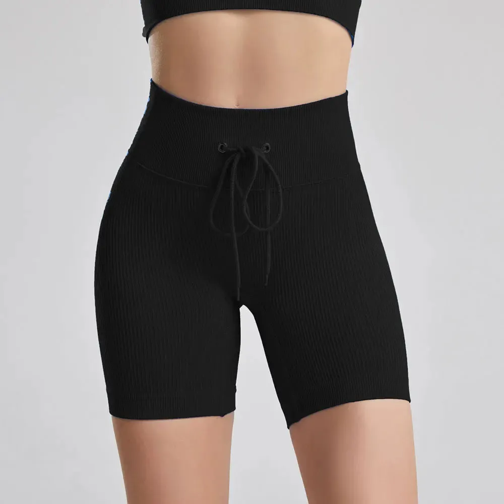 Seamless Ribbed Yoga Pants for Women - Push Up Sport Leggings