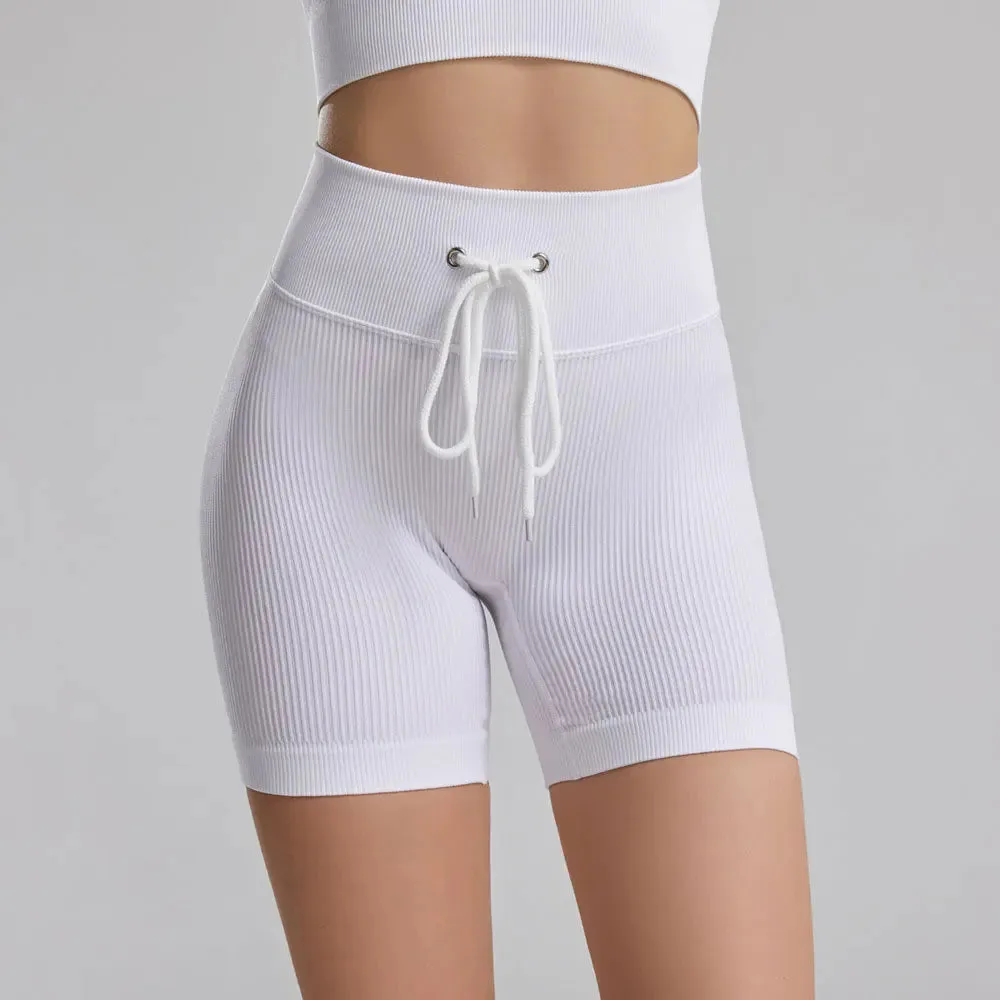 Seamless Ribbed Yoga Pants for Women - Push Up Sport Leggings