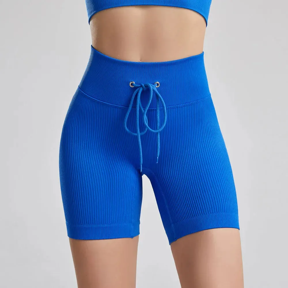 Seamless Ribbed Yoga Pants for Women - Push Up Sport Leggings