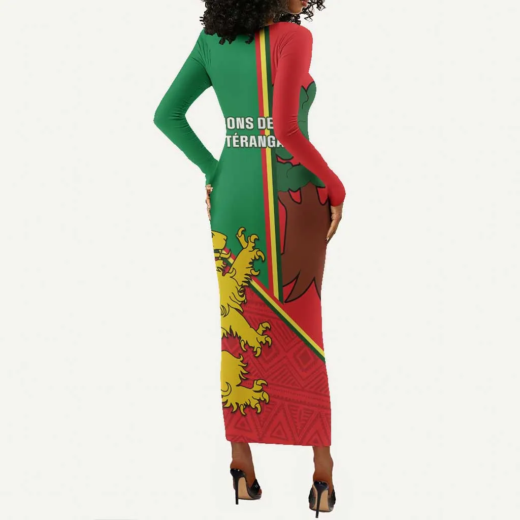 Senegal Football Long Sleeve Bodycon Dress 2024 Go Champions Lions De La Teranga LT14