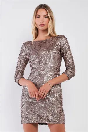 Sequin Embroidery Fitted Mini Dress