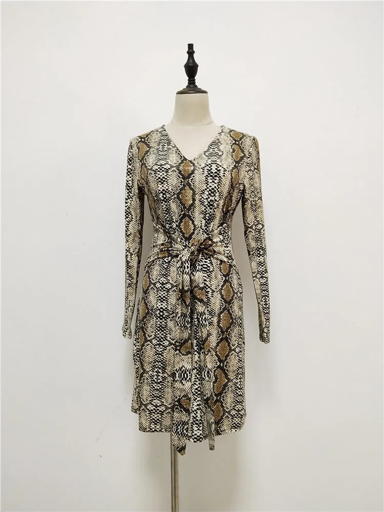 Serpentine Printed Lace Dress