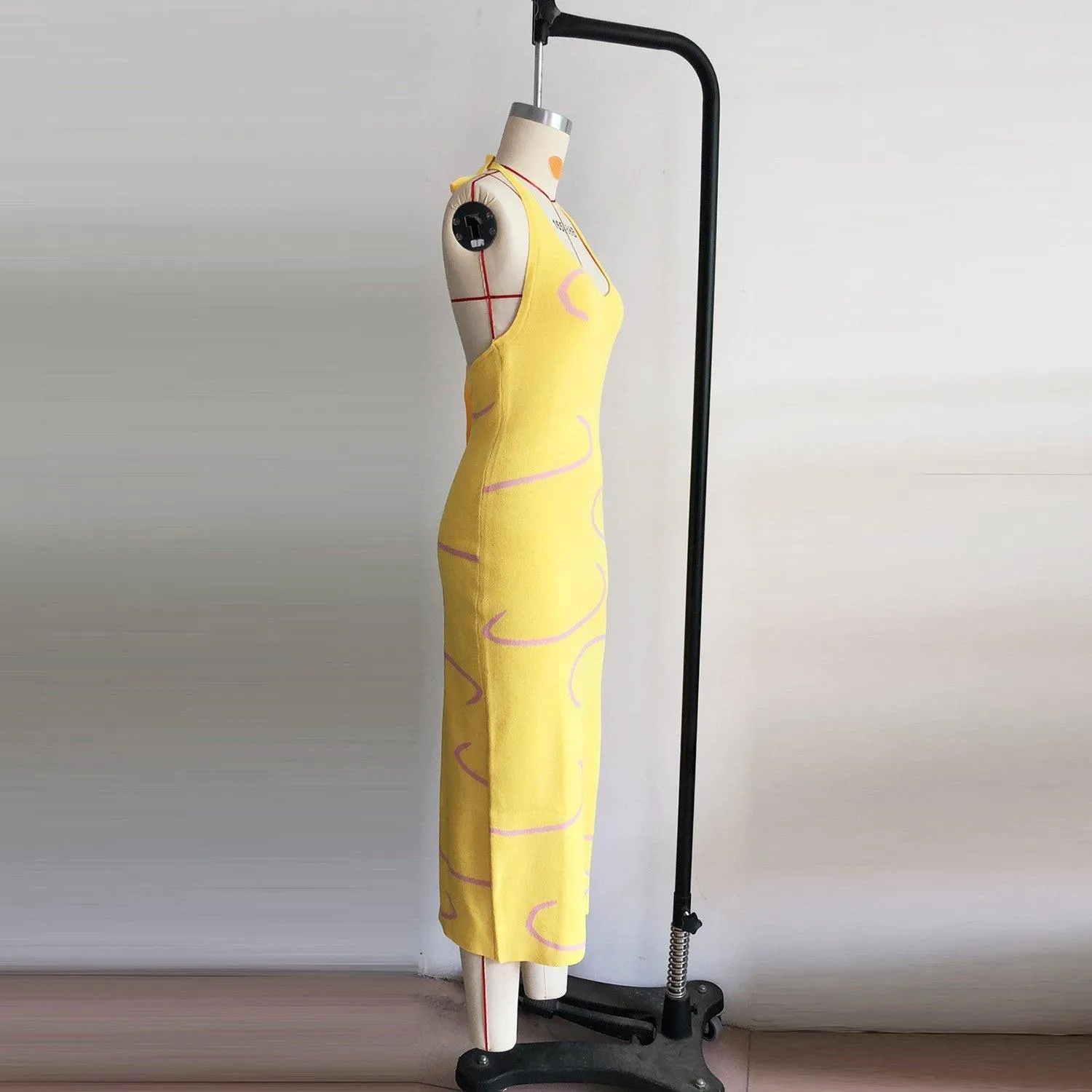 Sexy Knitting Backless Halter Long Dresses