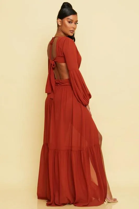 SEXY MAXI DRESS WITH OPEN BACK