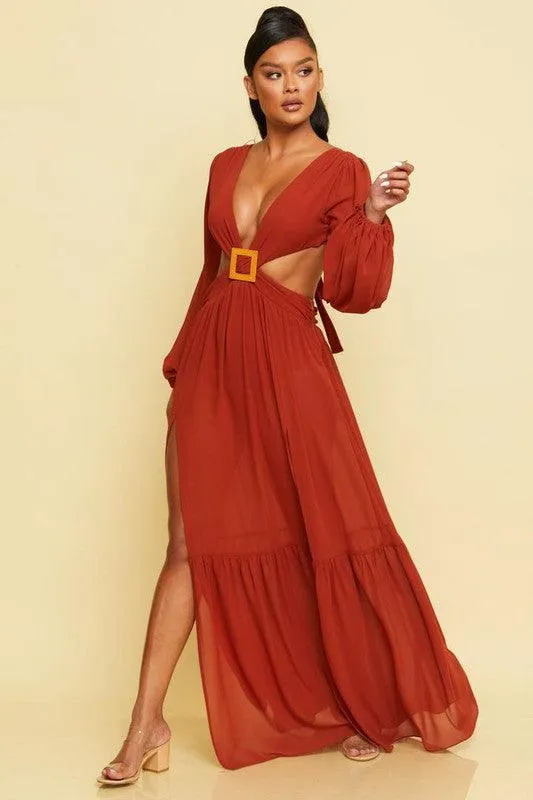 SEXY MAXI DRESS WITH OPEN BACK