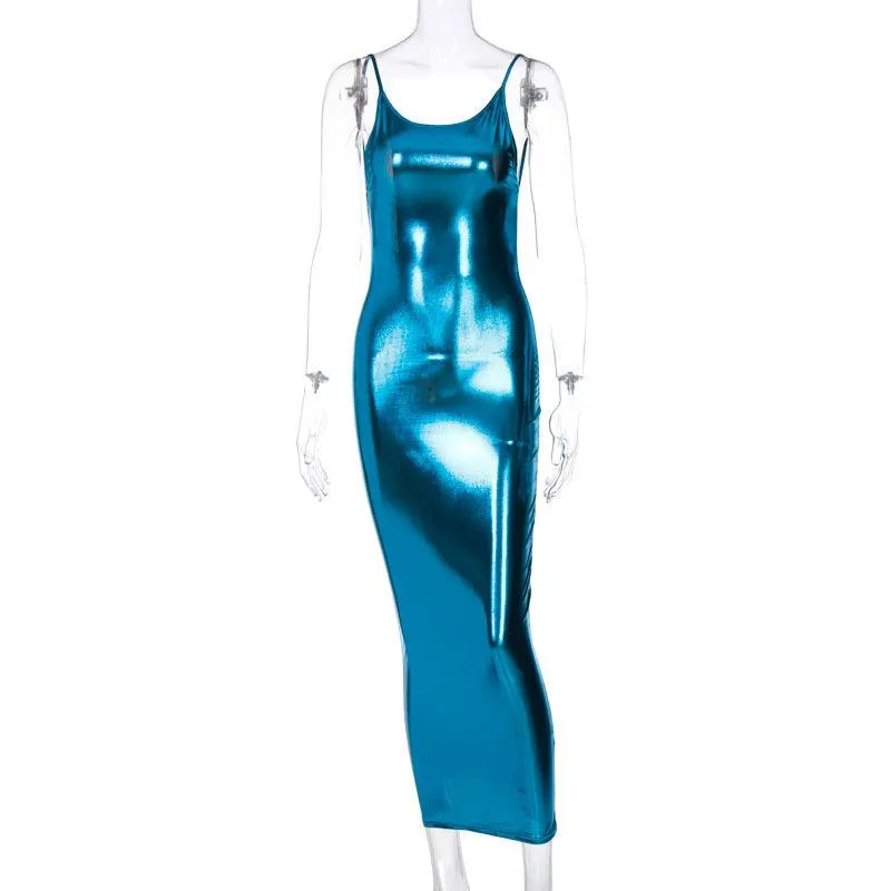 Sexy Slim Spaghetti Strap Sleeveless V-Neck Maxi Dress