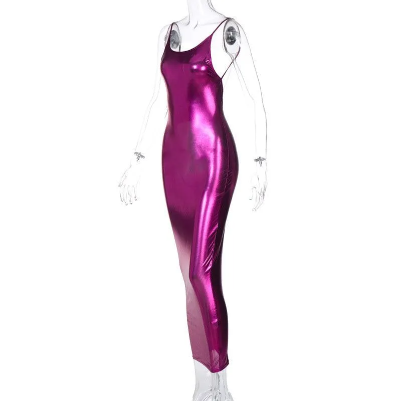 Sexy Slim Spaghetti Strap Sleeveless V-Neck Maxi Dress