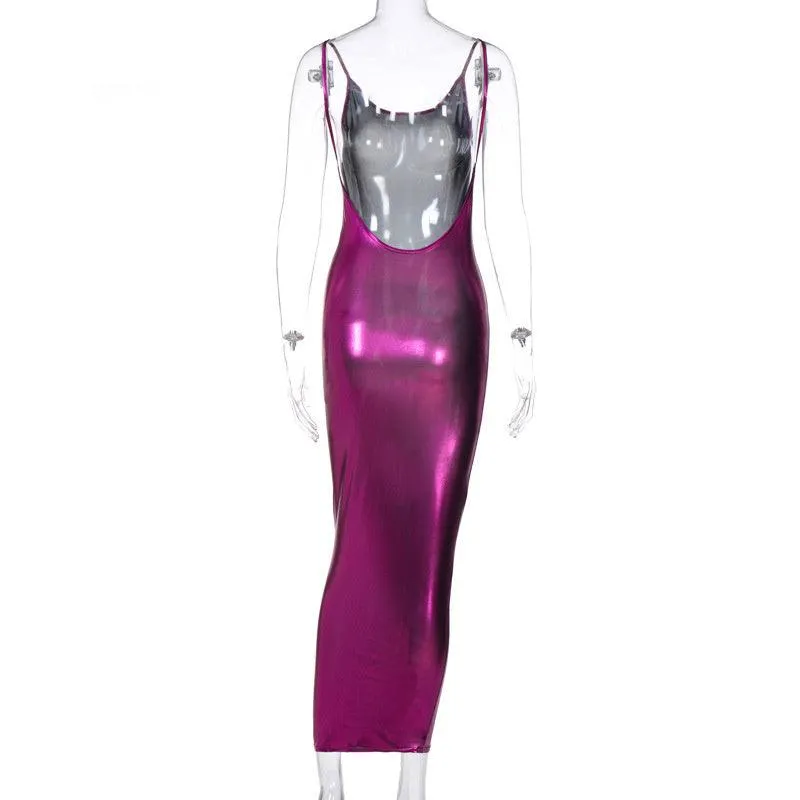 Sexy Slim Spaghetti Strap Sleeveless V-Neck Maxi Dress