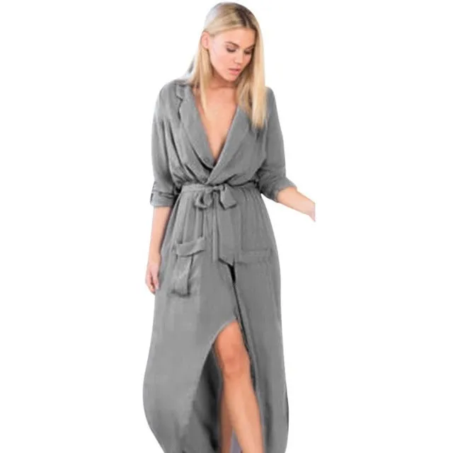 Sexy Split Maxi Long Shirt Dress