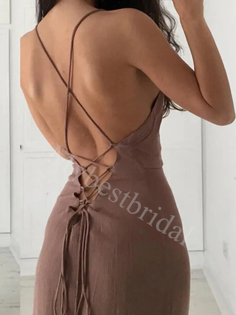 Sexy Strapless Sleeveless Sheath Prom Dresses,PDS0861