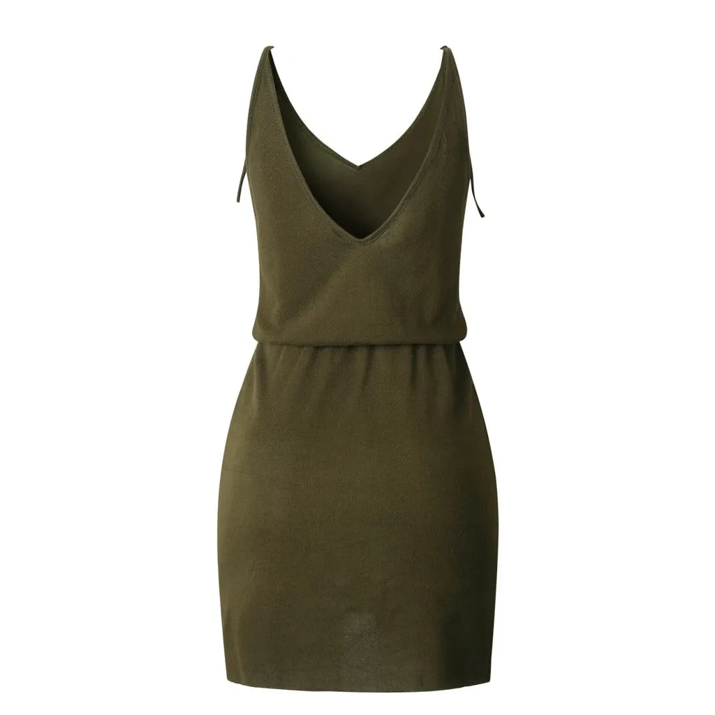 Sexy V Neck Casual Party Mini Bodycon Dresses