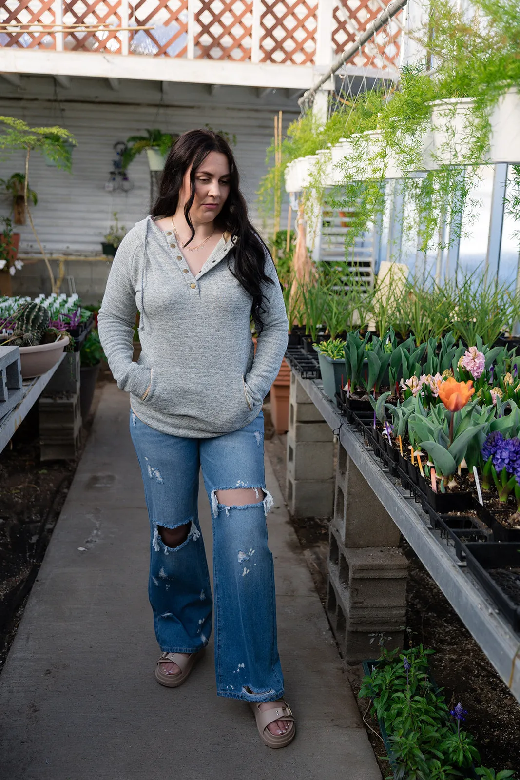 Sheryl Wide Leg Distressed Jeans