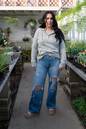 Sheryl Wide Leg Distressed Jeans