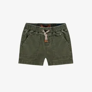 Short de denim vert à taille élastique, bébé || Green denim shorts with elastic waistband, baby