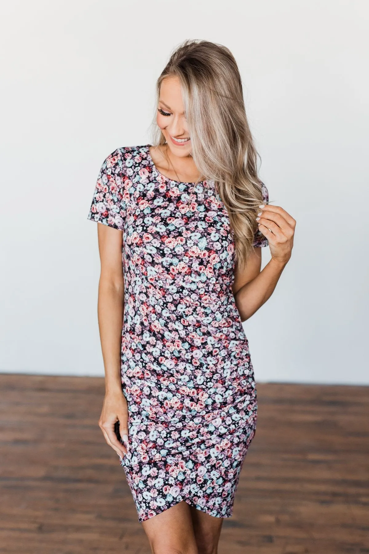 Show You Around Floral Dress- Pink & Purple Tones