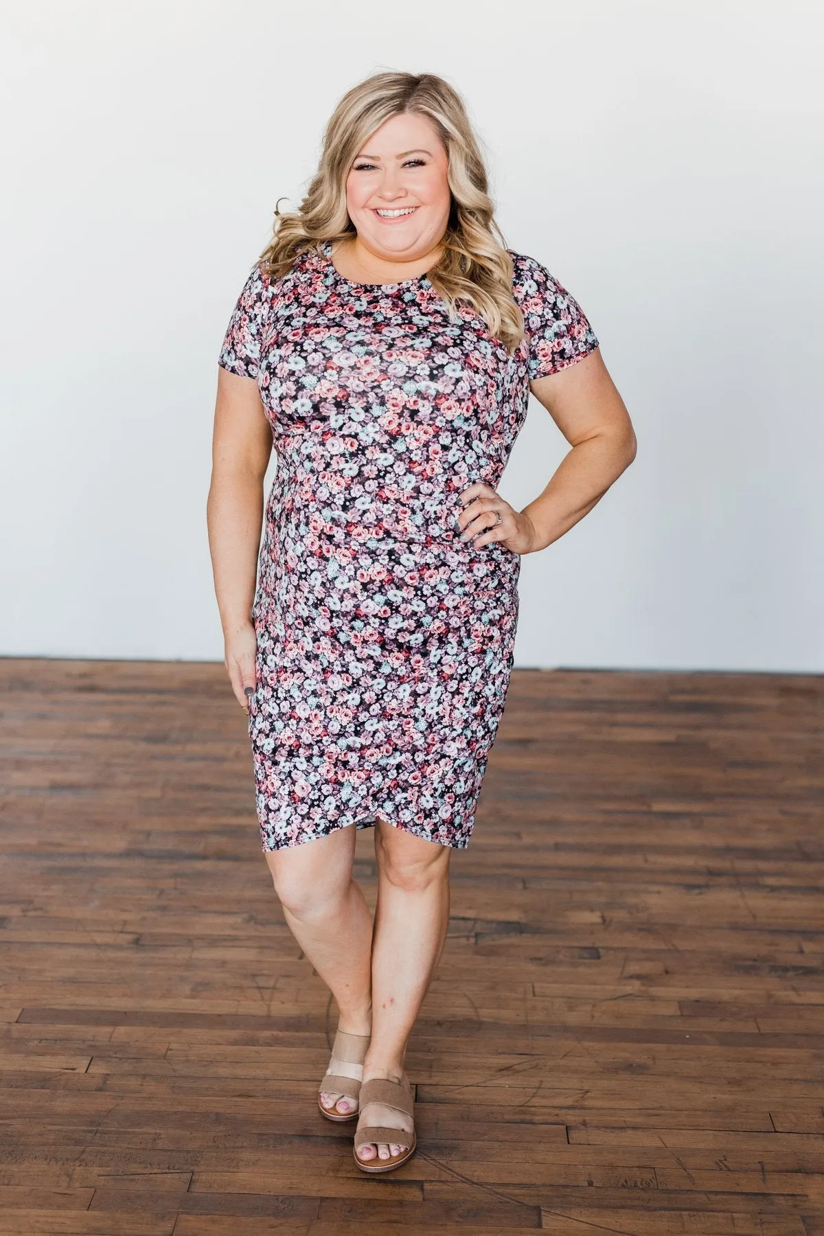 Show You Around Floral Dress- Pink & Purple Tones