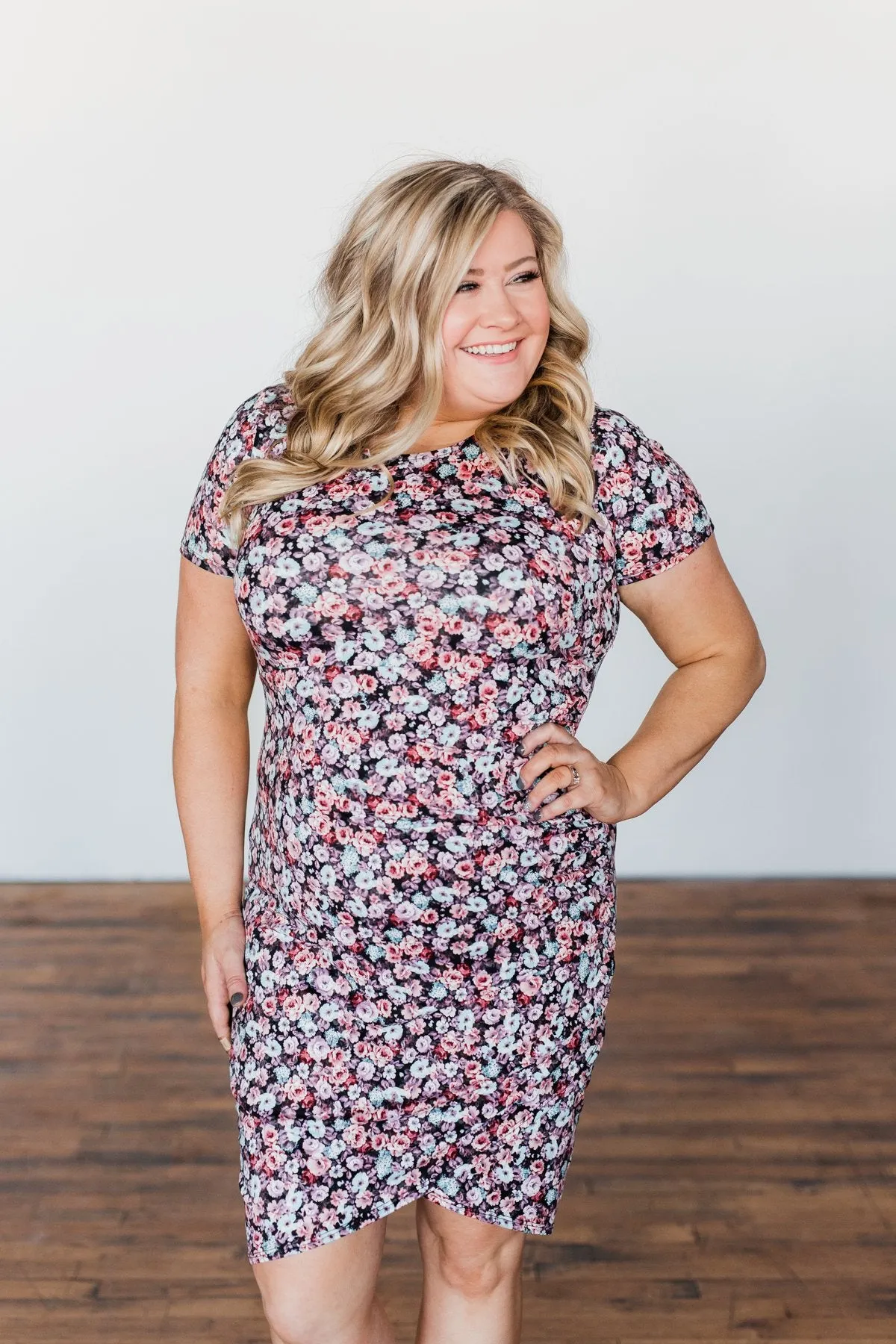 Show You Around Floral Dress- Pink & Purple Tones