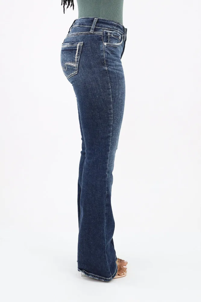 Silver Suki Mid Rise Slim Fit Bootcut Jeans - Blue