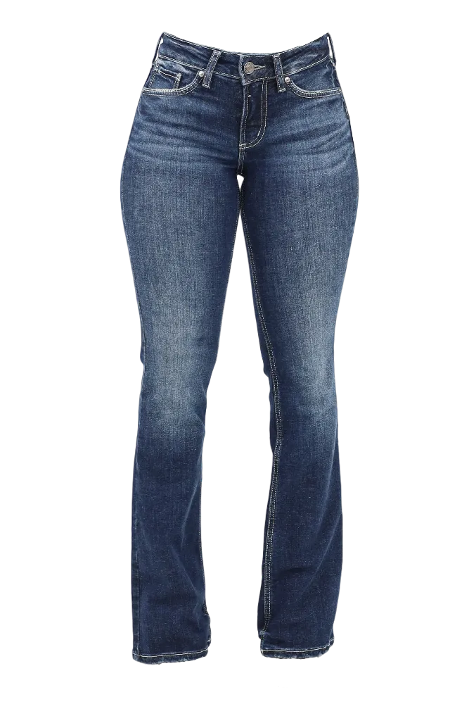 Silver Suki Mid Rise Slim Fit Bootcut Jeans - Blue