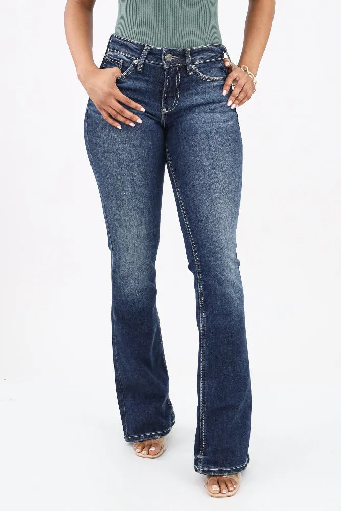 Silver Suki Mid Rise Slim Fit Bootcut Jeans - Blue