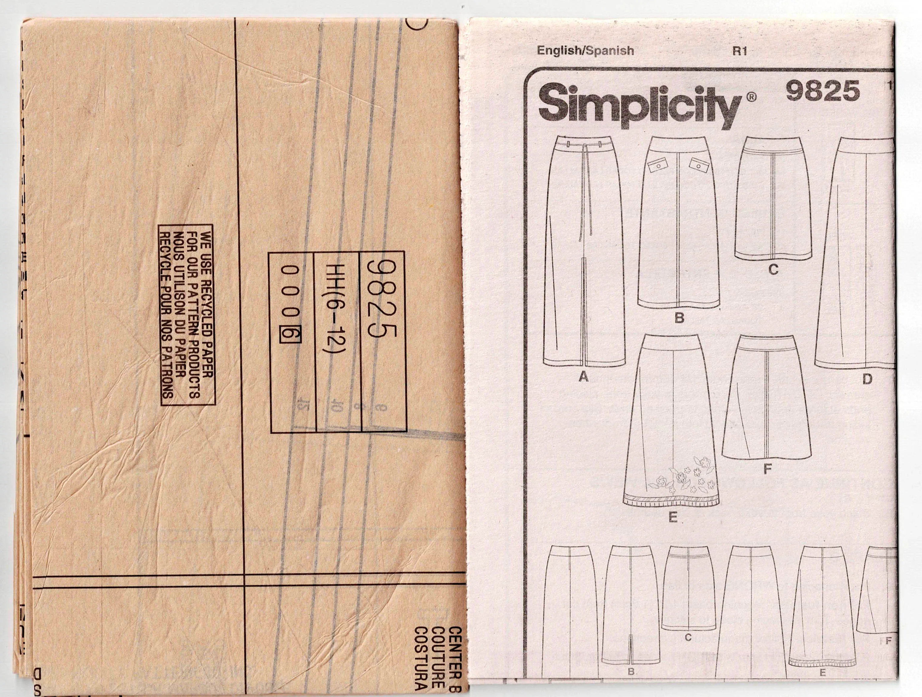Simplicity 9825 Womens Classic Skirts Out Of Print Sewing Pattern Size 6 - 12 UNCUT Factory Folded