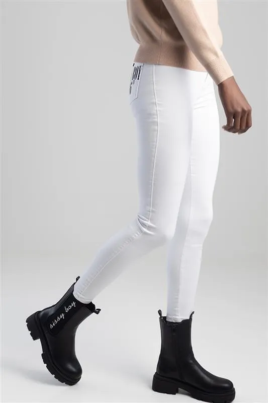 Sissyboy  Ladies Ryder Skinny Jeans White