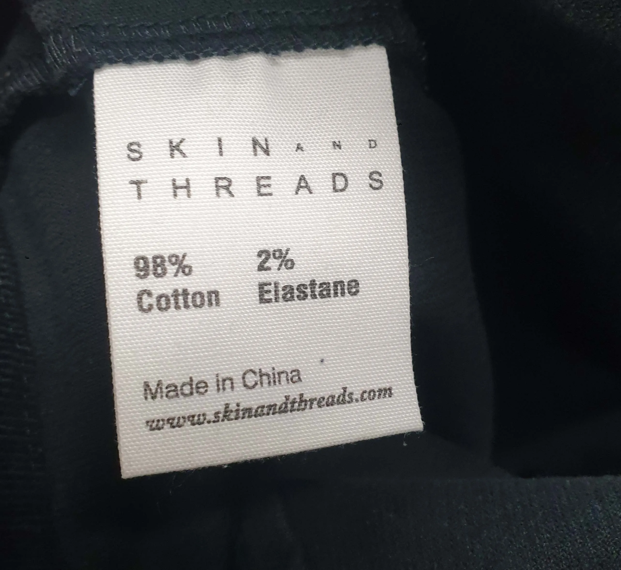 Skin & Threads navy thin cord pencil skirt size 2 (best fits 10)