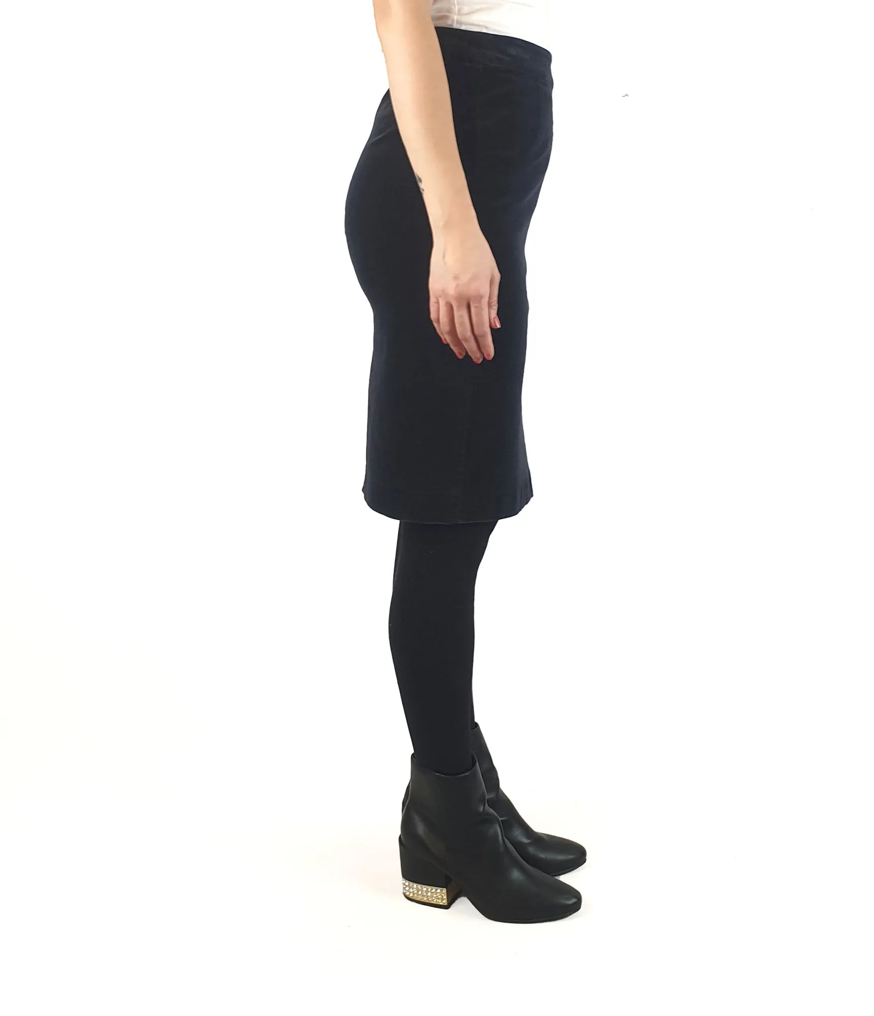 Skin & Threads navy thin cord pencil skirt size 2 (best fits 10)