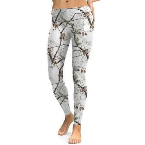 Skinny Branches Leggings - White S