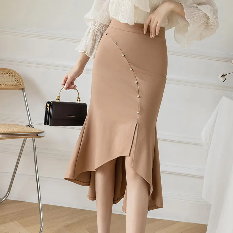 Skirts Women New Fashion Black Red Women Midi Skirt