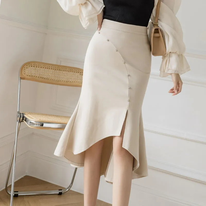 Skirts Women New Fashion Black Red Women Midi Skirt