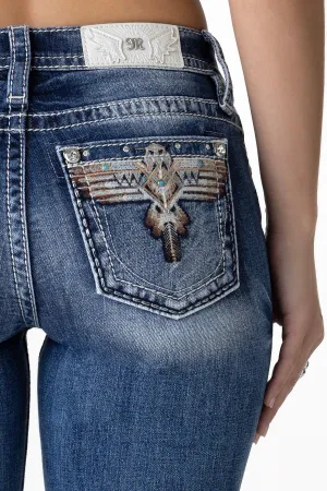 Sky Aztec Bootcut Jeans