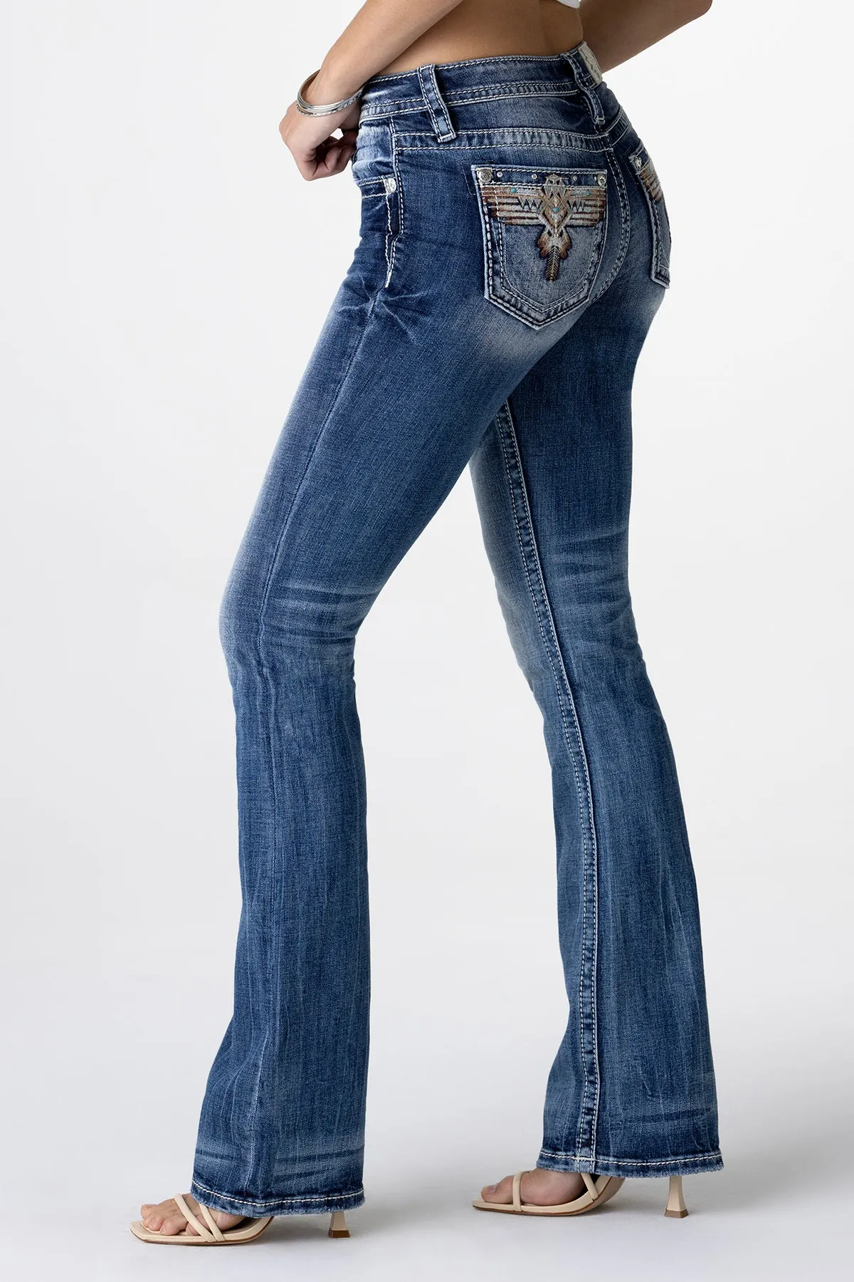 Sky Aztec Bootcut Jeans