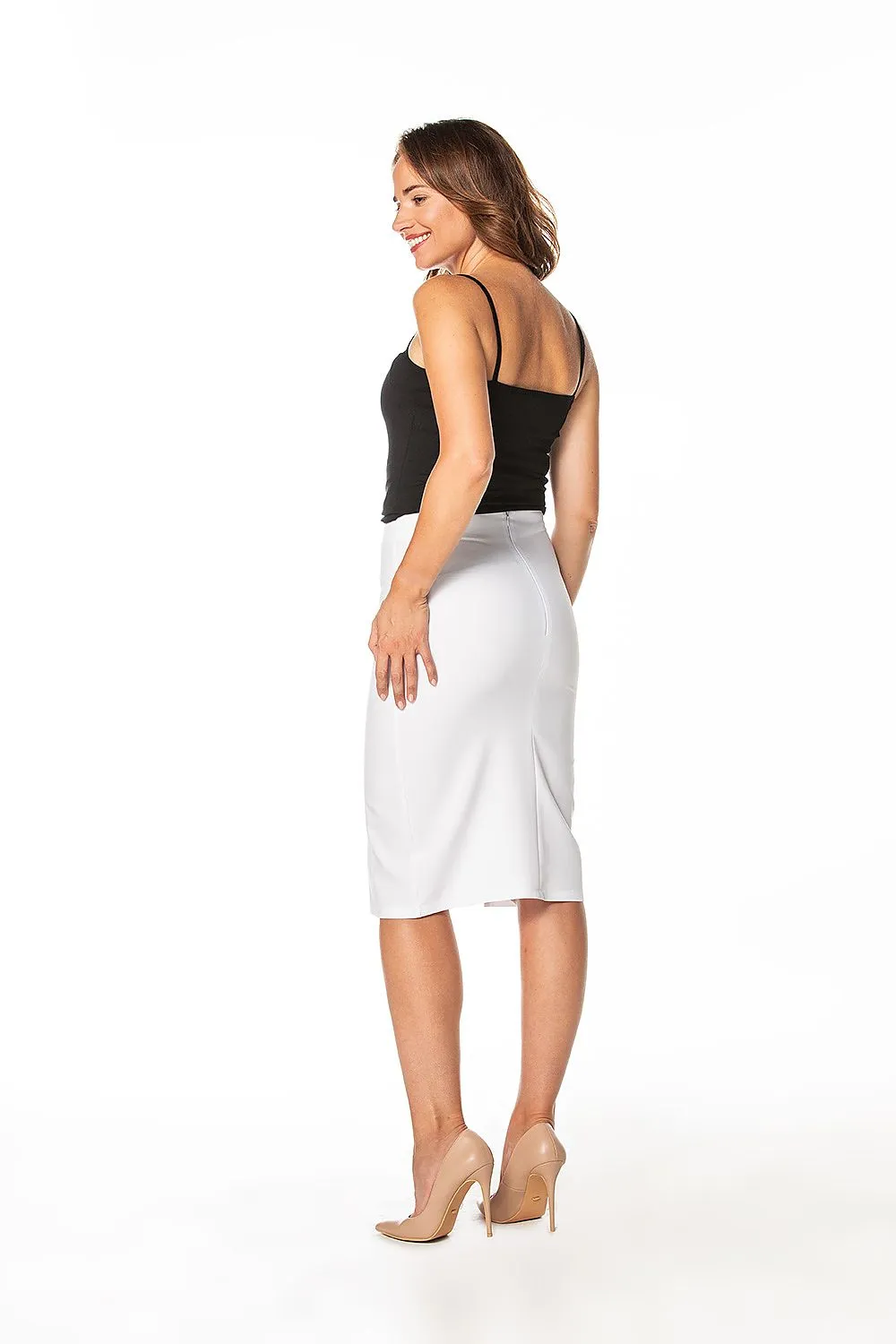 Sleek Slit Midi Pencil Skirt